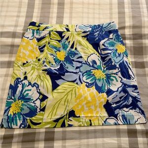Rafaella Floral Skort in Blue and Yellow